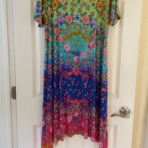 Like new, worn twice, beautiful Johnny Was midi length dress.